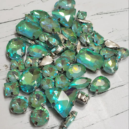Peridot AB Mixed Pack Rhinestones- Silver Claw